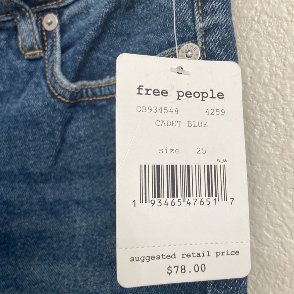Free People We The Free People Denim Shorts Western Core Coastal Cowgirl Blue - Picture 6 of 15